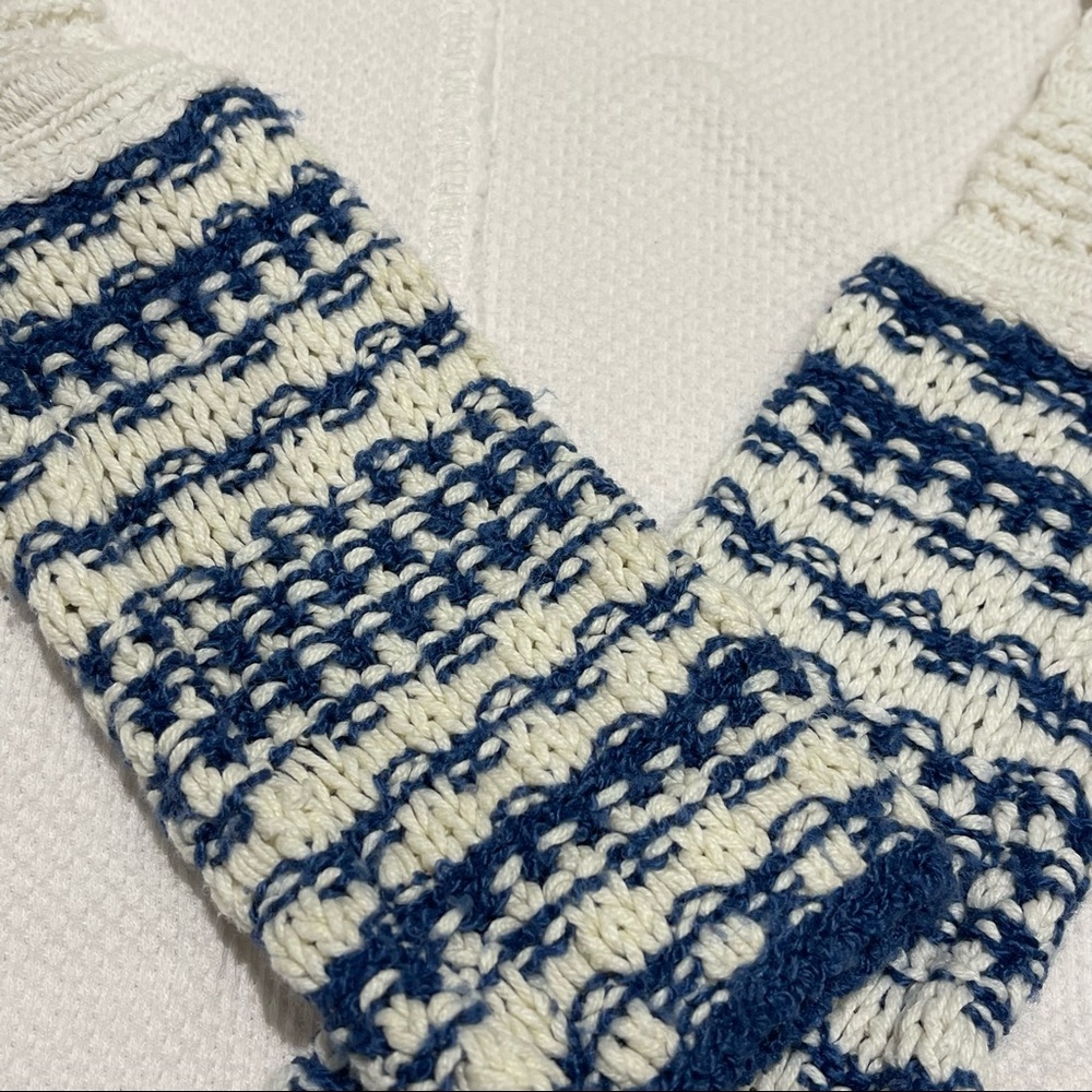 Free People Ski Lodge Cuff Thermal in Ivory/Blue (XS) - Picture 5 of 7